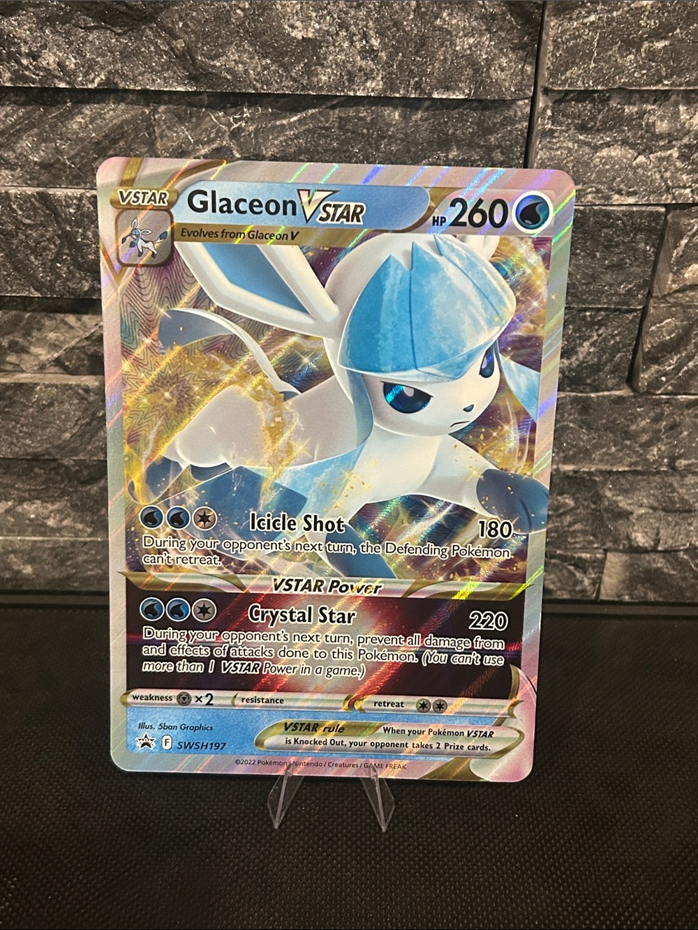 Pokemon Glaceon VSTAR Holo SWSH197 Black Star Promo JUMBO Card M/NM